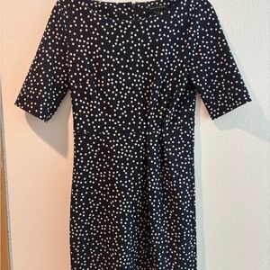 Banana Republic Navy and White Sheath Knee Length Dress